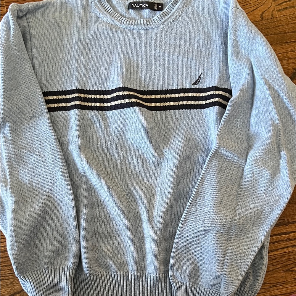 Nautica Men's Light Blue Crewneck Sweater